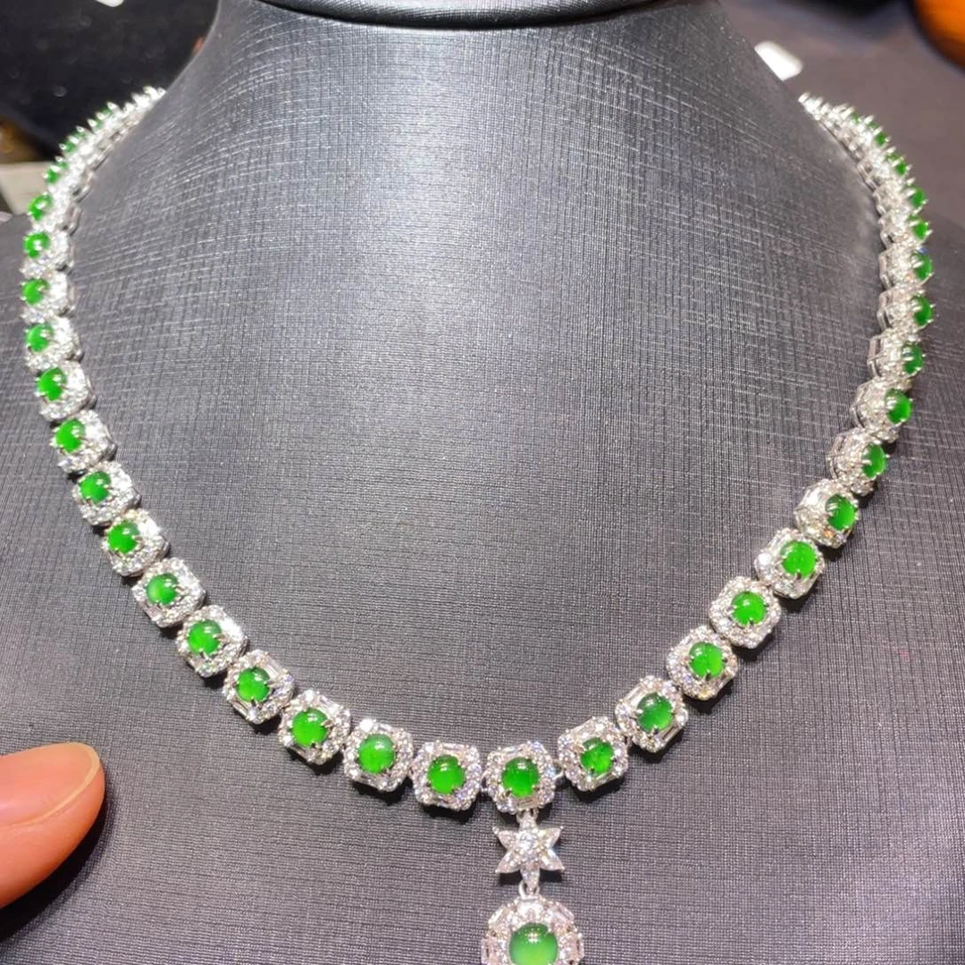 翡翠银S925镶嵌颈饰