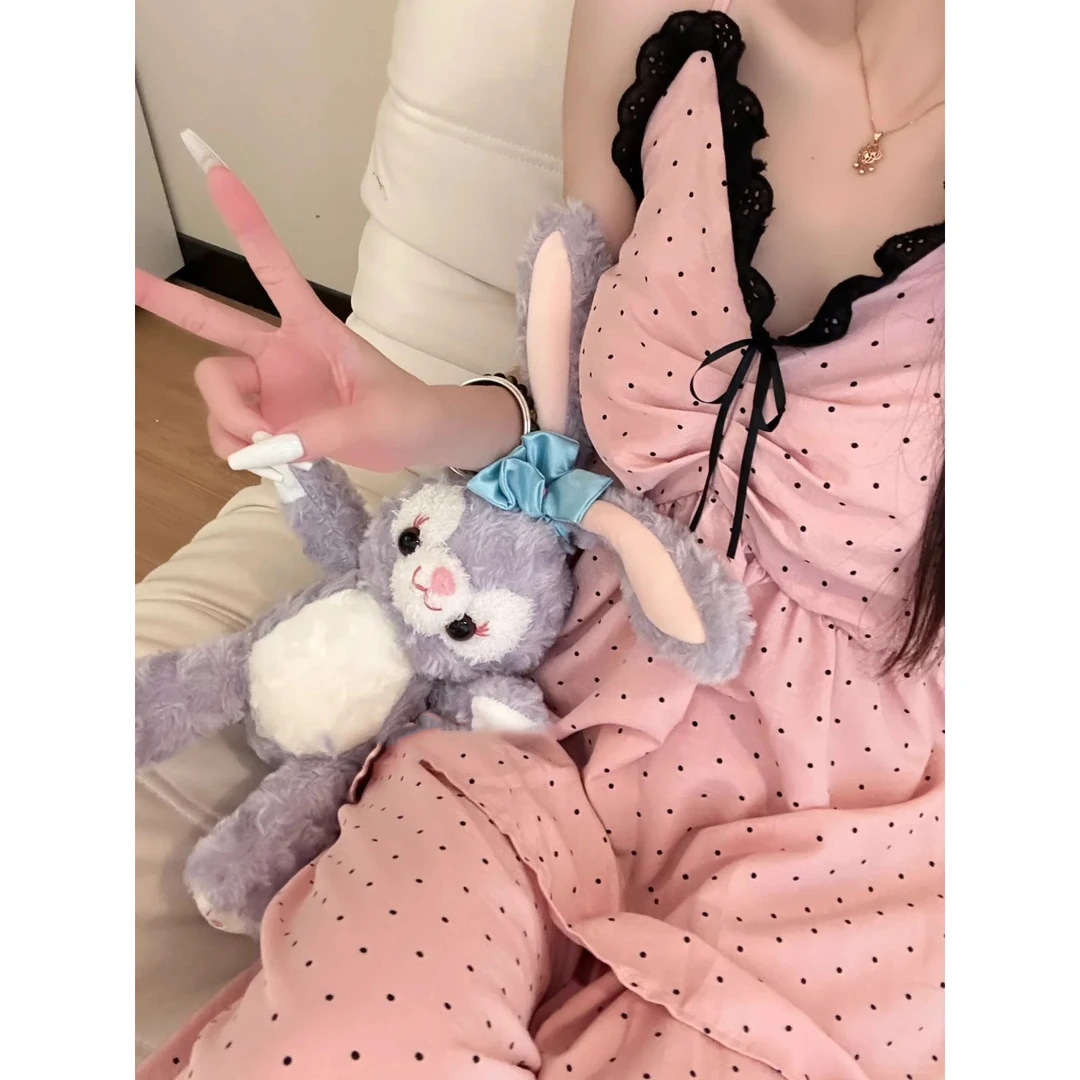 【粉色波点】网红甜美蕾丝吊带睡衣女夏季新款长裤家居服套装可外穿