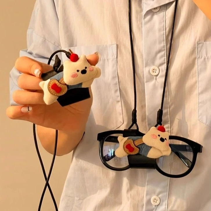 解放双手~可爱狗狗挂脖眼镜绳子韩系太阳镜挂链出门便携墨镜挂绳