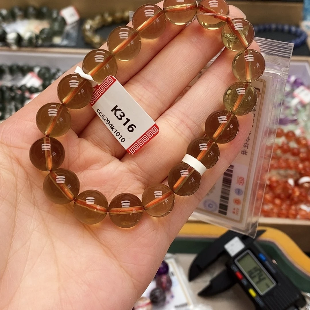 未镶嵌手链水晶K316 黄水晶 11m+