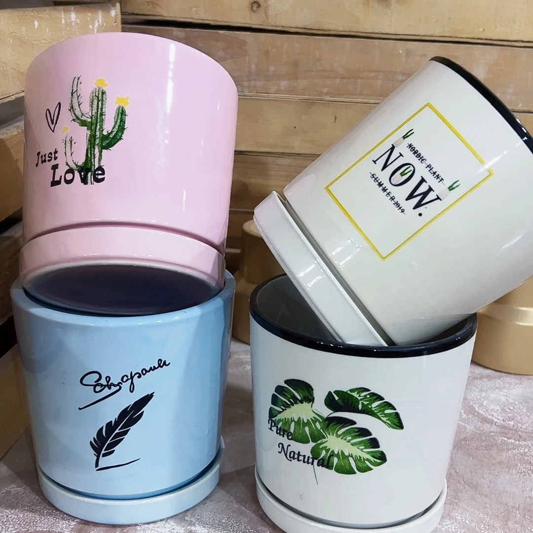 有孔，外贸尾单陶瓷花盆凑单10米包邮