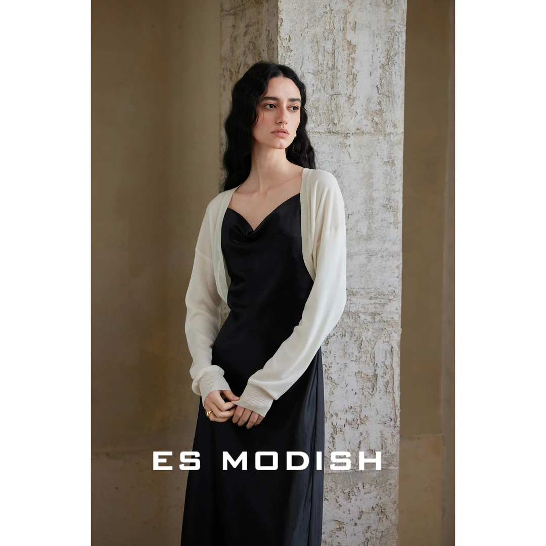 美树【ES MODISH】高级感长袖短款坎肩外搭针织开衫  JK3224#