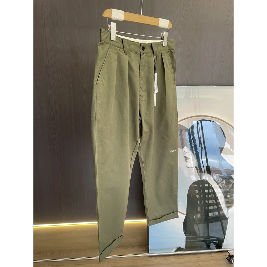 23323-日系工装阔腿直筒宽松垂坠感微锥休闲长裤