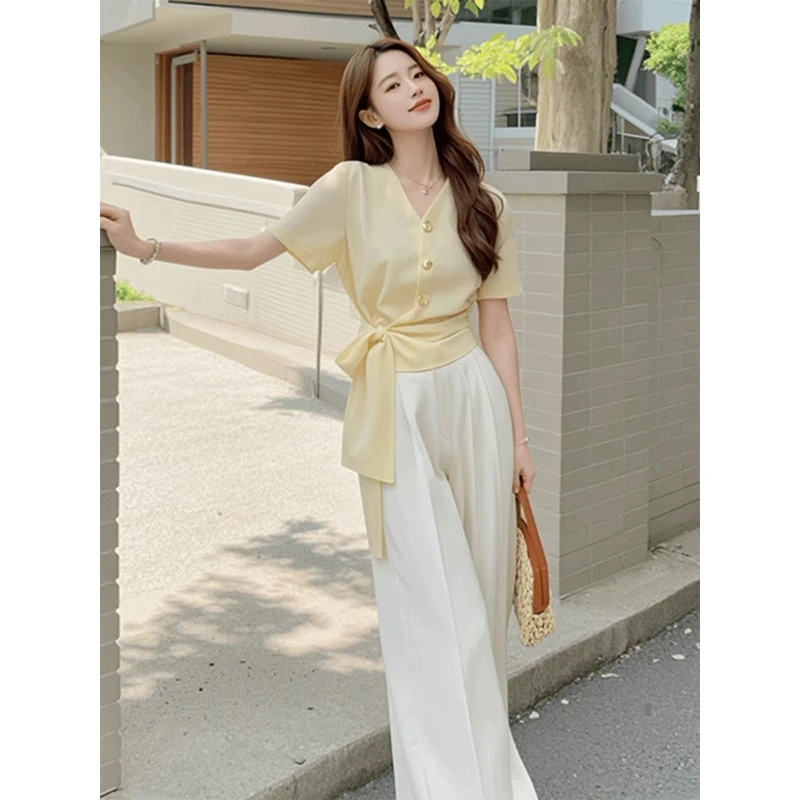 夏装搭配韩系小个子显高时尚夏日套装女2025新款盐系炸街两件套