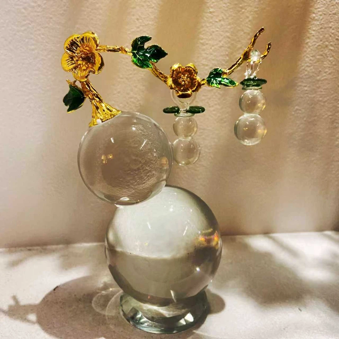 单只-轻奢K9透明水晶葫芦客厅餐边柜影视柜摆件居家装饰品