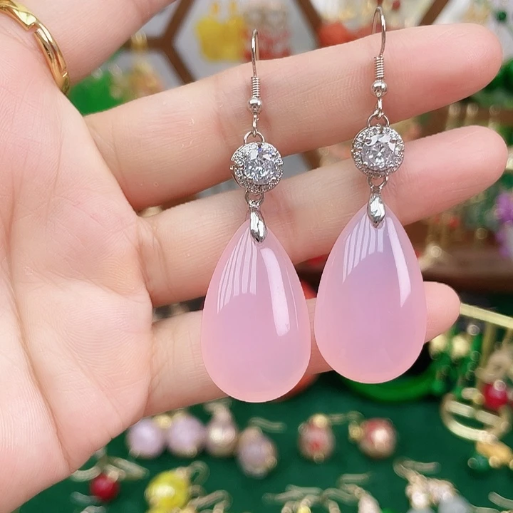 玛瑙/玉髓耳钉合金