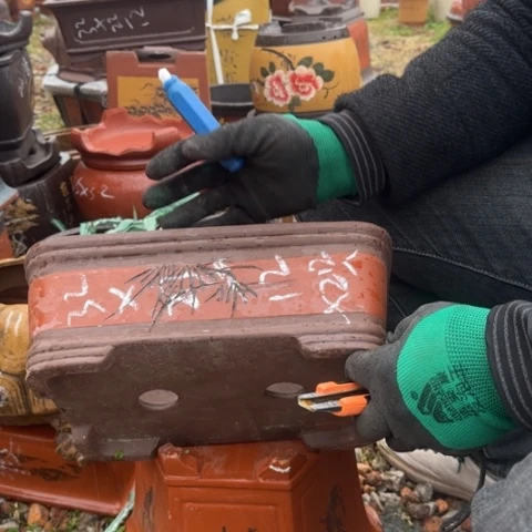 红陶紫砂花盆盆景盆栽瑕疵