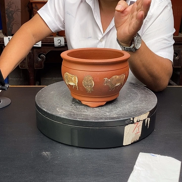 NN6 紫砂花盆货号一只