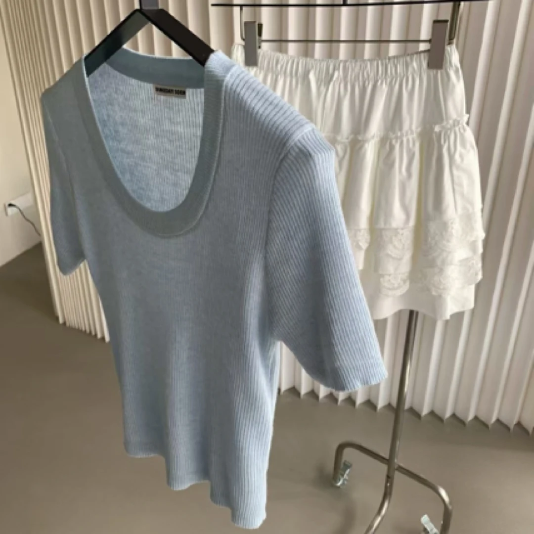 夏季新款修身显瘦针织上衣-直播扣号拍（不退换）