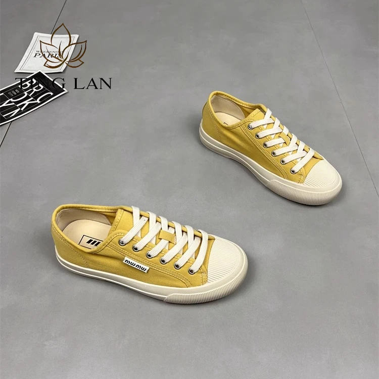 汀兰平底薄款帆布鞋女2025夏季新款平底防滑软底轻便百搭休闲板鞋