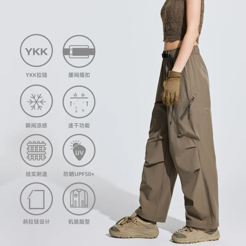TNV户外运动工装休闲裤夏新款速干防晒轻薄宽松显瘦束脚长裤男女