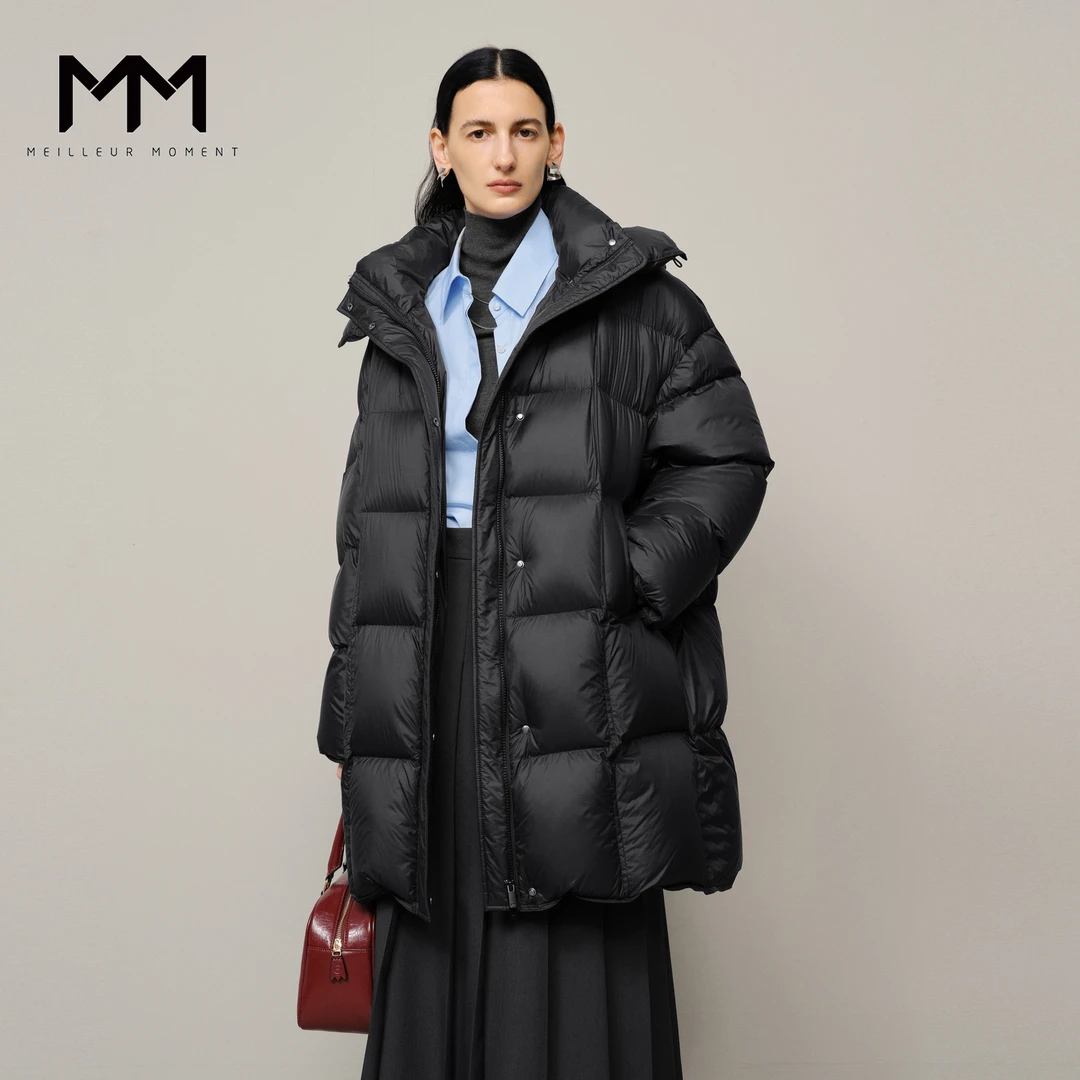 高级感MM麦檬商场同款新品90鸭绒时尚连帽羽绒服5FA280901
