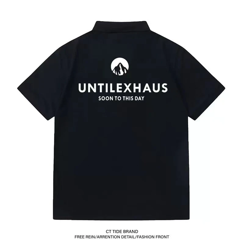 POLO衫男夏季新款美式宽松翻领短袖T恤潮牌高端休闲男士衬衫上衣