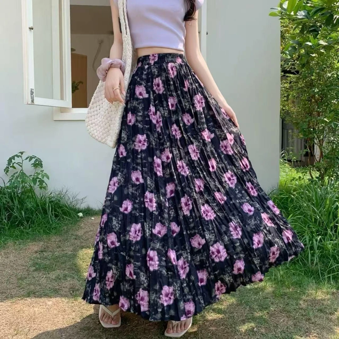 杨杨 时尚气质碎花半裙小衫两件套套装11208