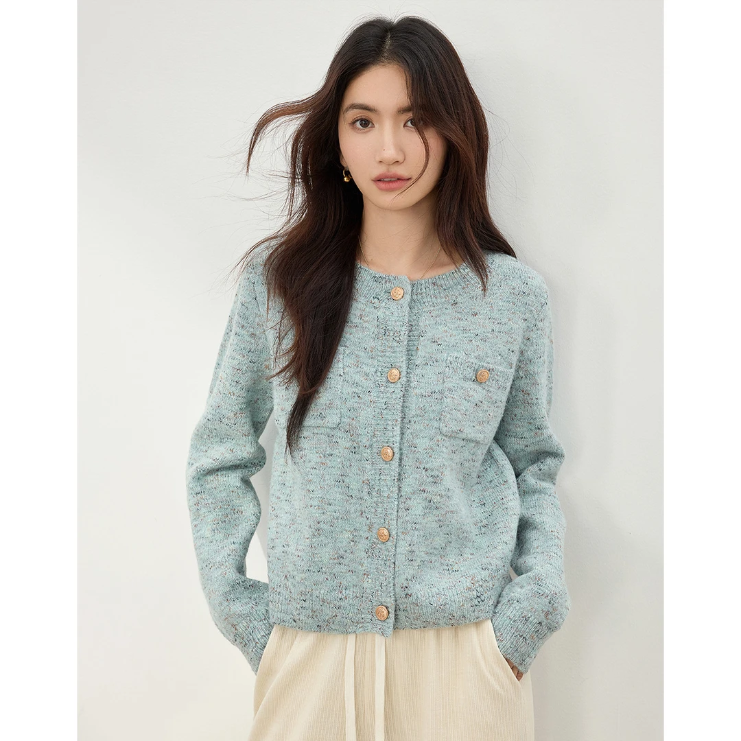 【小铃铛专属】朗文斯汀法式慵懒风小香风针织开衫DTYZ4508C07370