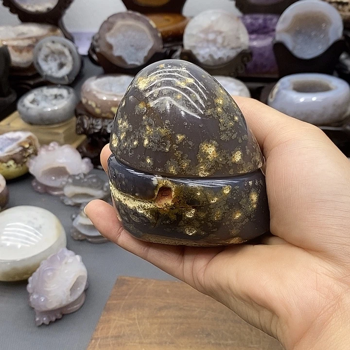 未镶嵌摆件紫晶聚宝盆