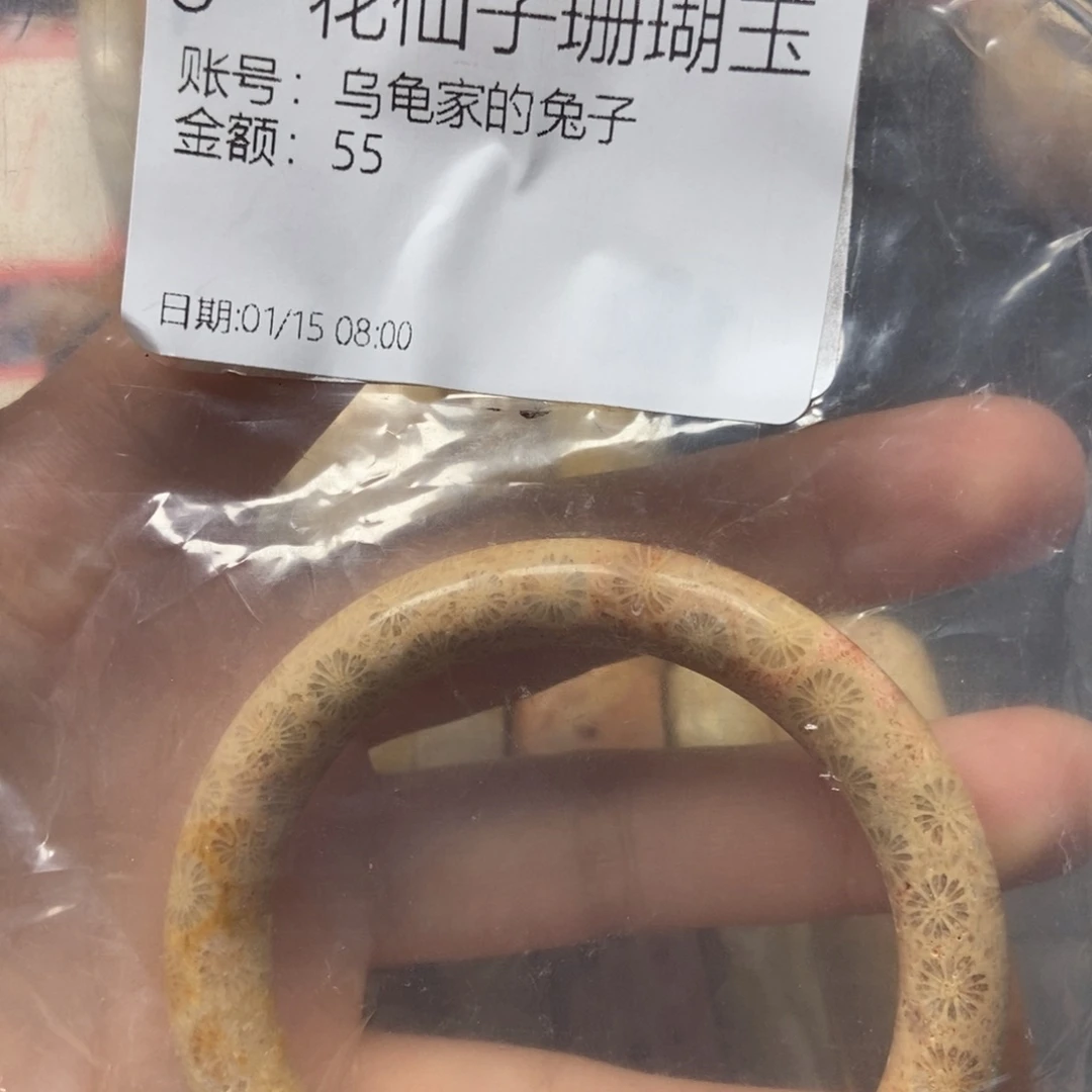 硅化珊瑚（珊瑚玉）手镯未镶嵌乌****子8