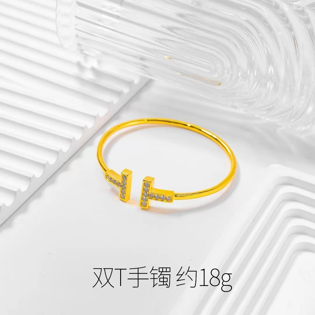 足银手镯 双T手镯约18克