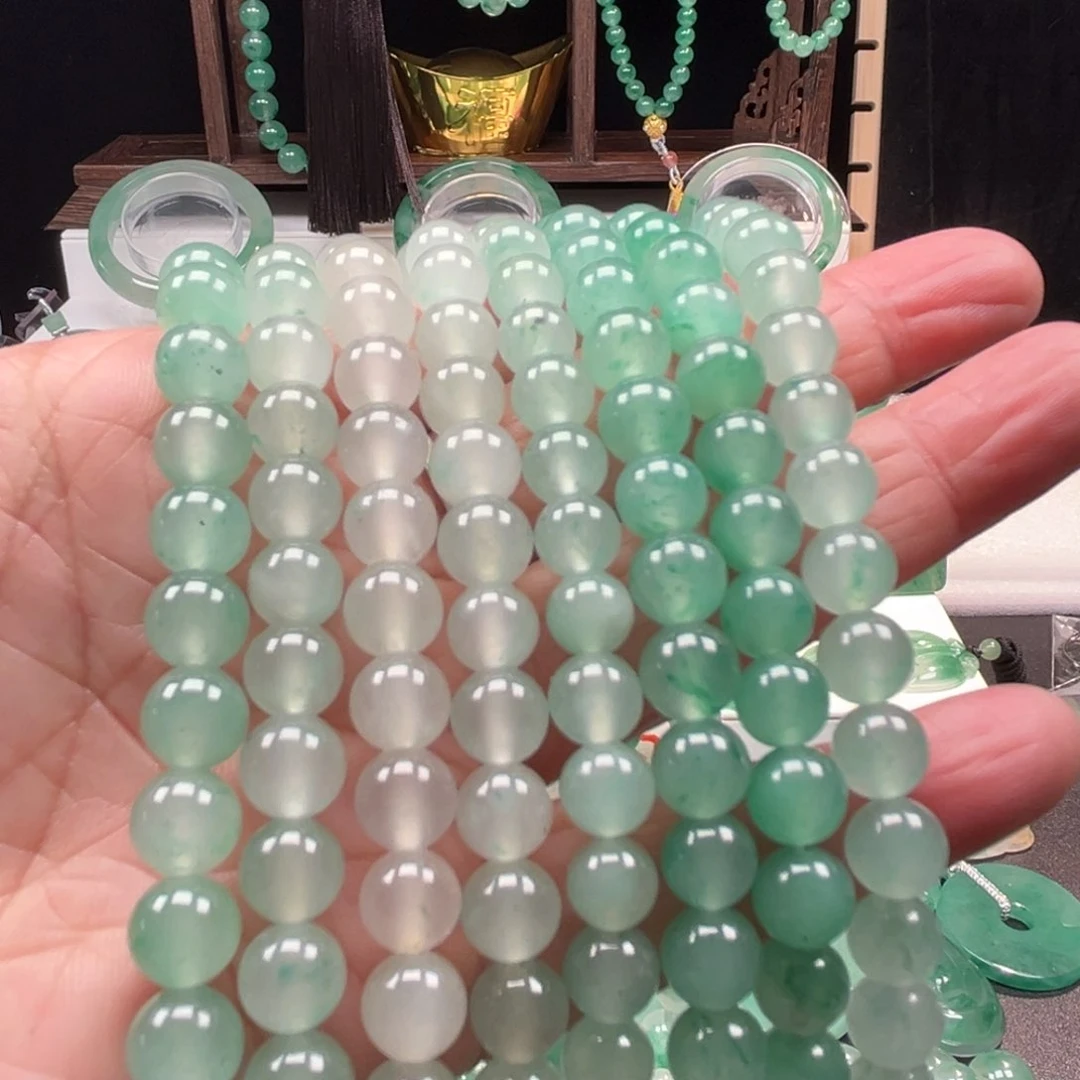 石英质玉项链合金108*7+