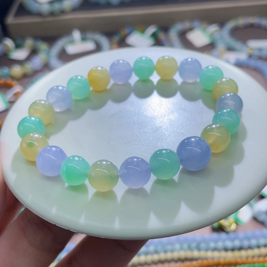 未镶嵌手链翡翠三彩卡8.6