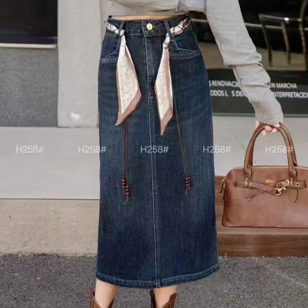 早秋新款牛仔半身裙258