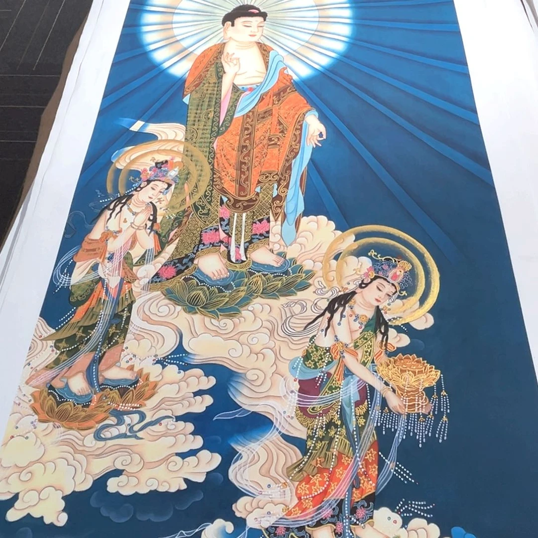 夜***巡国画李老师精品西方三圣