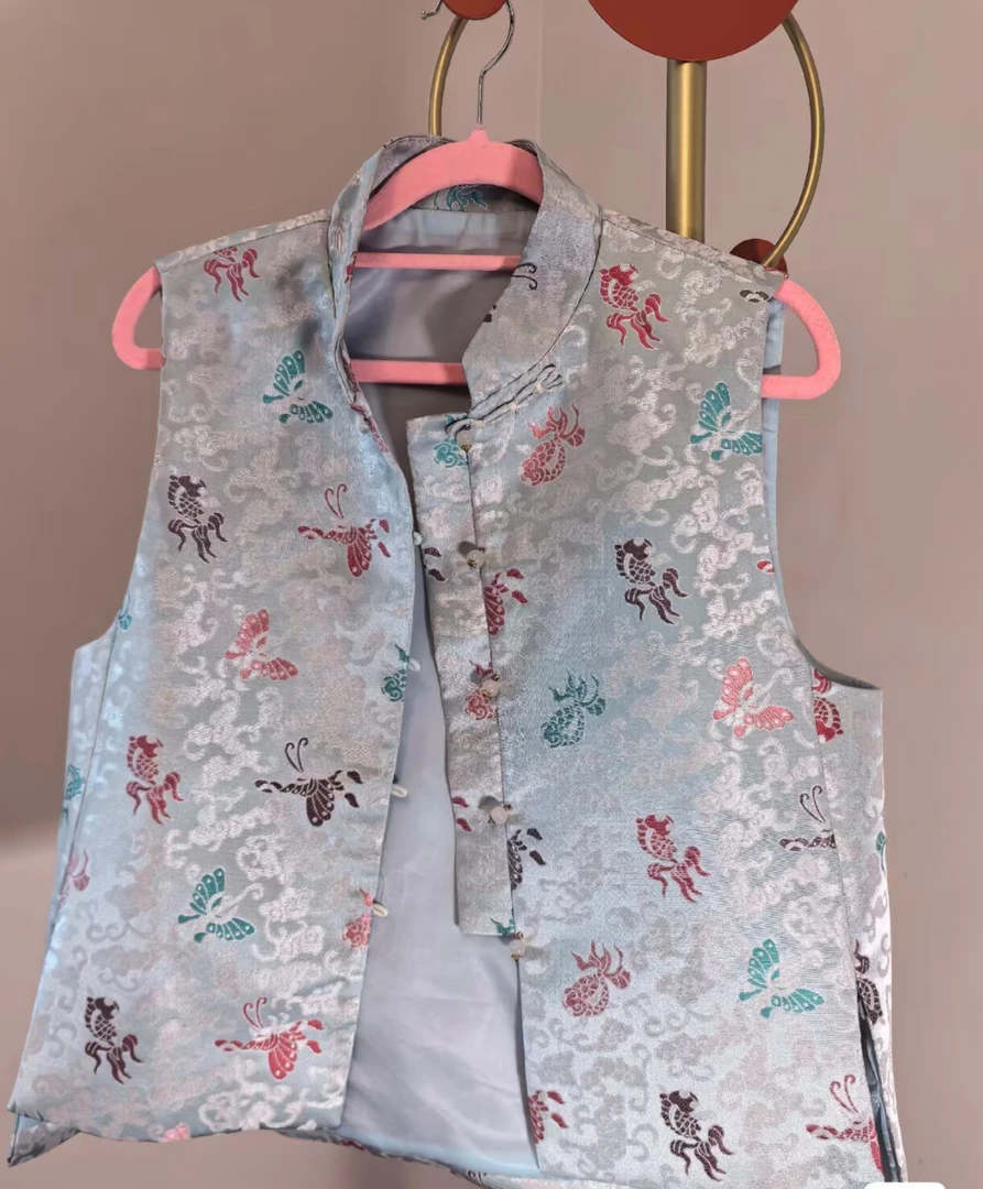 马甲上衣女2024冬季新中式绣花马夹（非直播时段勿拍）