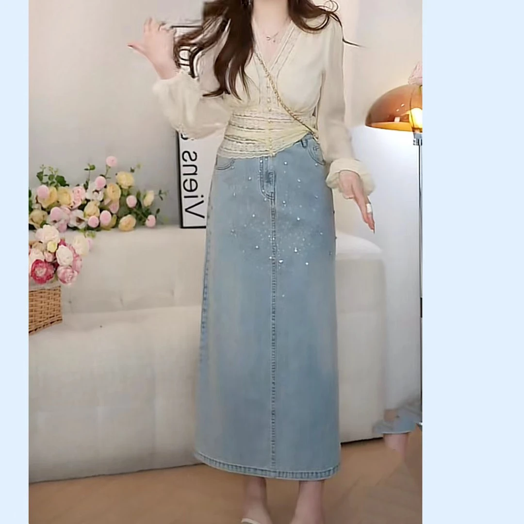 MuMu微胖定制牛仔裙半身长裙流行穿搭新款胖mm大码女装WP9432