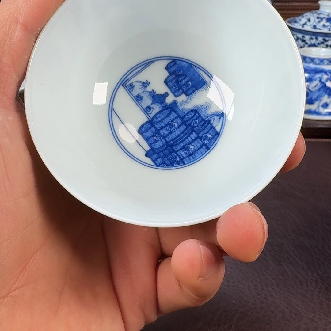瓷片助***助当代景德镇陶瓷手绘茶具