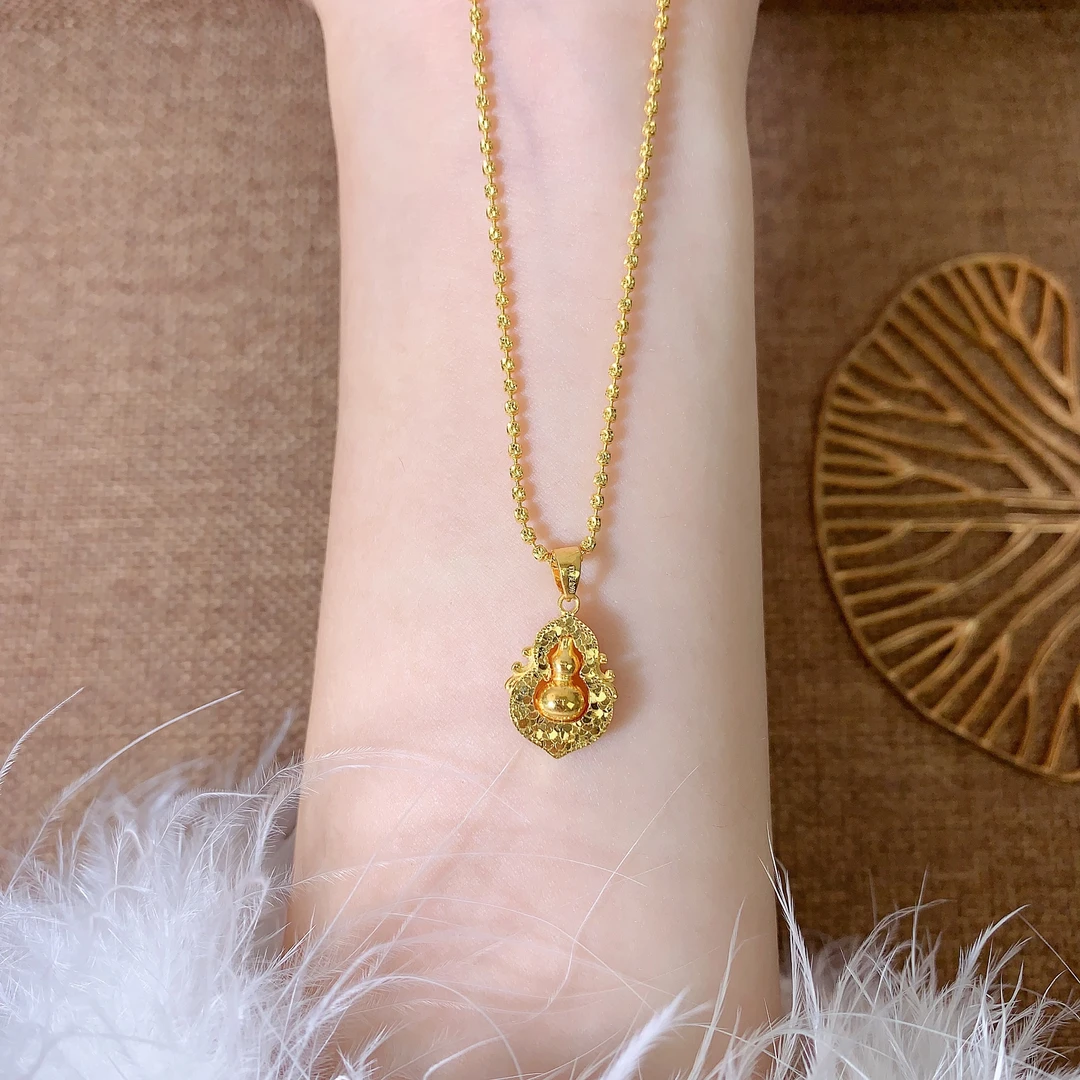 【伟新源】足金999 5G工艺 碎碎四美葫芦吊坠3.68克（不含链）