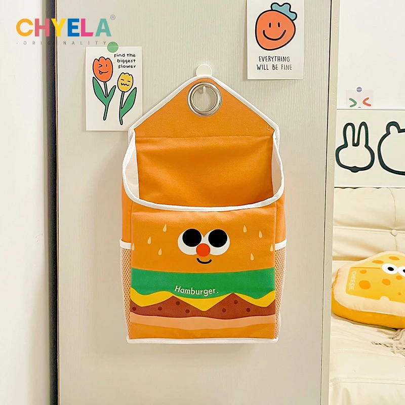 汉堡小子宿舍收纳挂袋墙上门后布艺收纳袋浴室悬挂式置物袋ac182