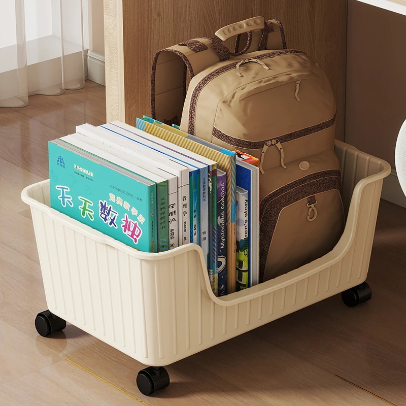 书包置物架装书小推车带轮放置神器可移动收纳筐桌下书本收纳架子