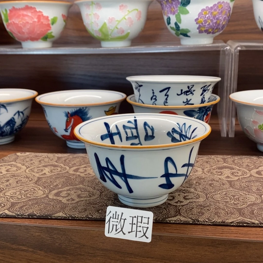 釉下彩老陶泥手工绘制