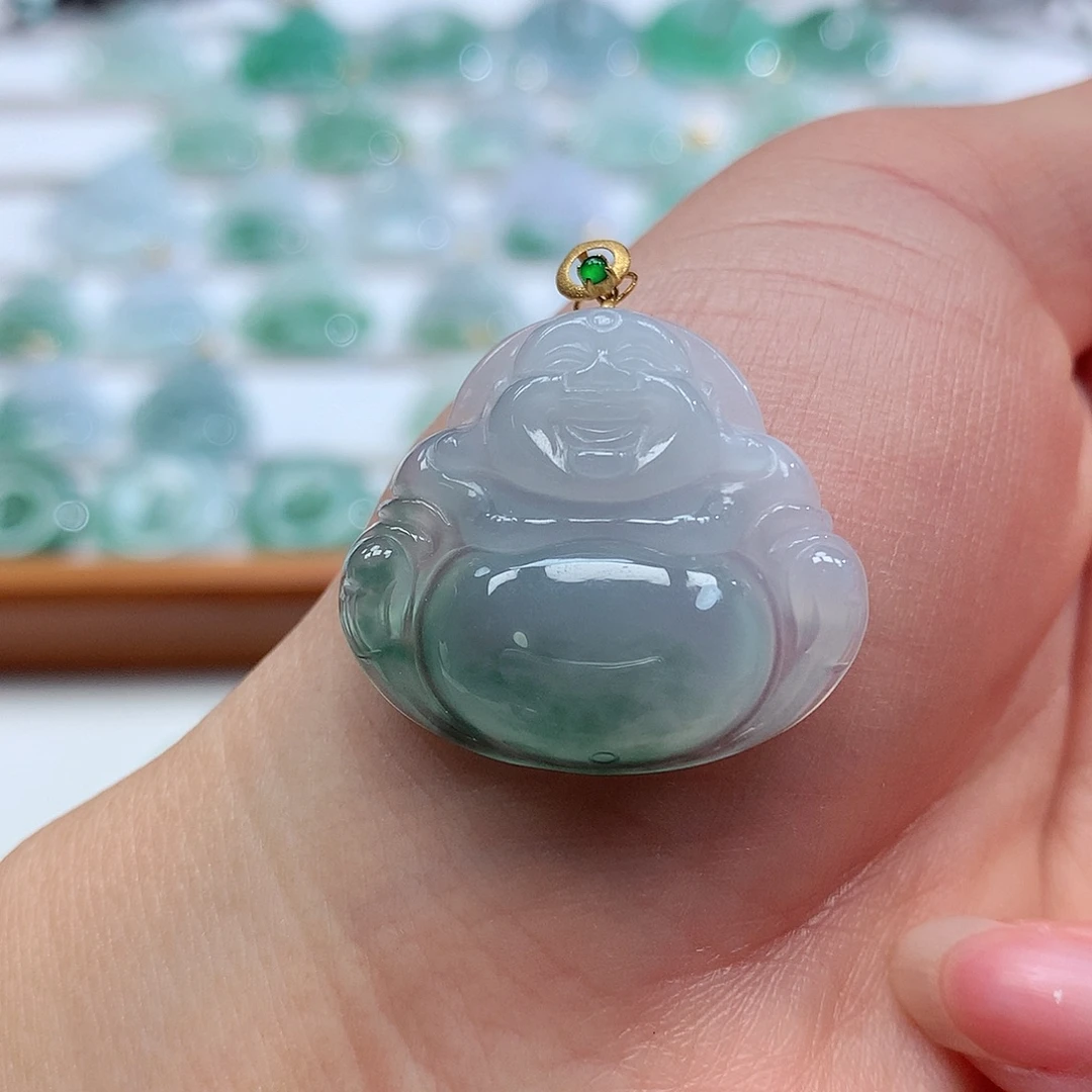 翡翠18K金镶嵌吊坠(赠链)