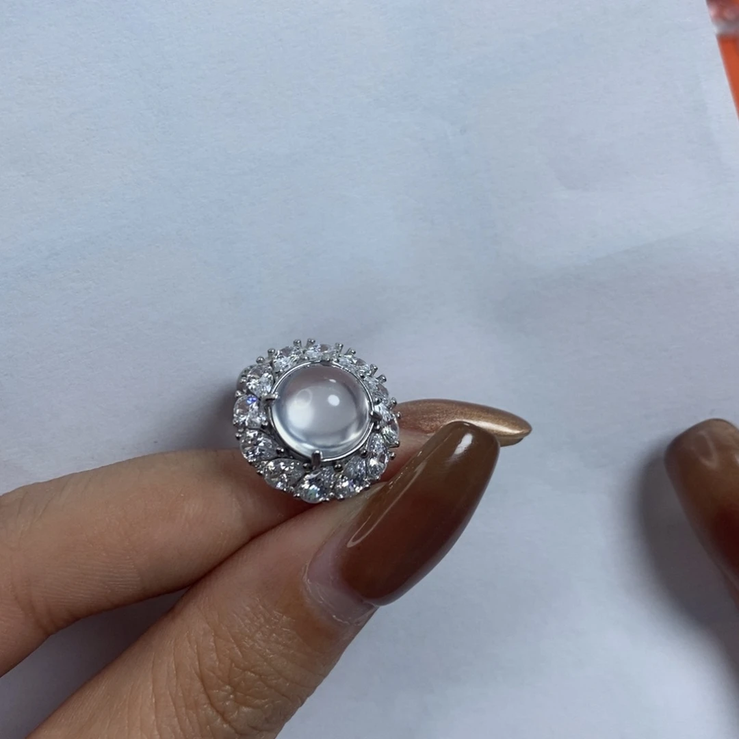 石英质玉颈饰银S925镶嵌我****眼戒指