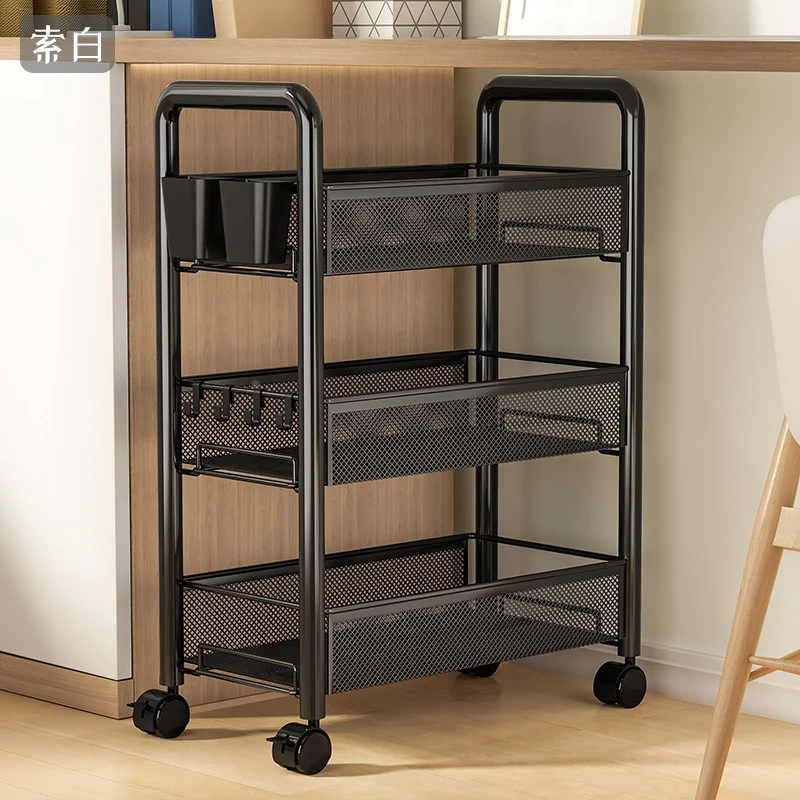 桌下可移动小推车置物架宿舍寝室多层带轮小型书架零食夹缝收纳柜