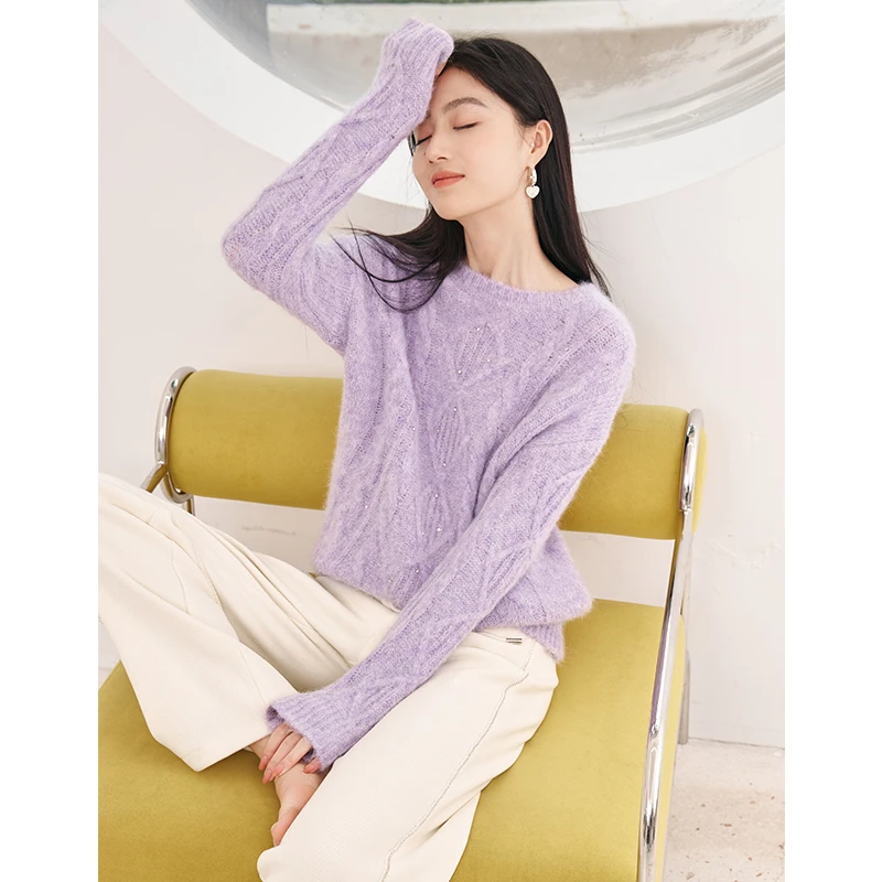 【直播专享】N844228毛针织衫 香影针织衫上衣女2024秋冬新款