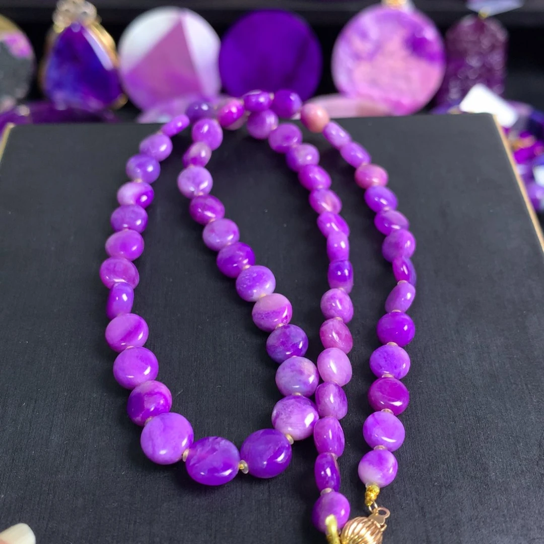 苏纪石（舒俱来）未镶嵌樱花圆饼项链