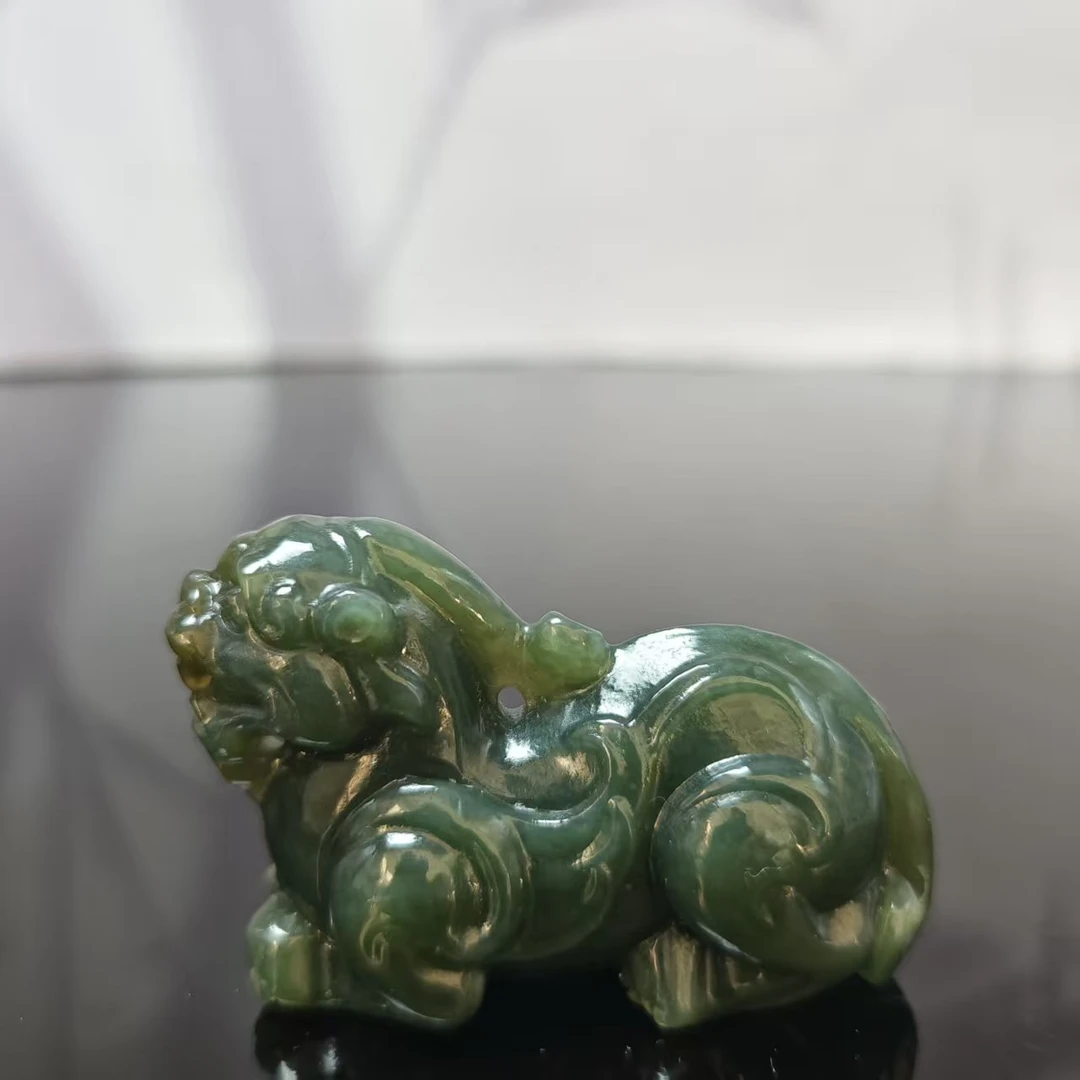 Q和田玉貔貅手把0512