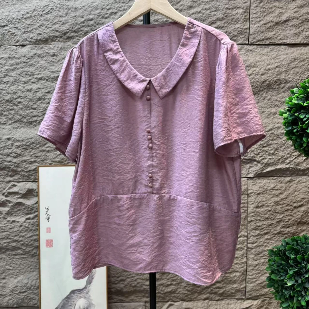 10364新款夏季优雅减龄碎花宽松显瘦T恤QZ