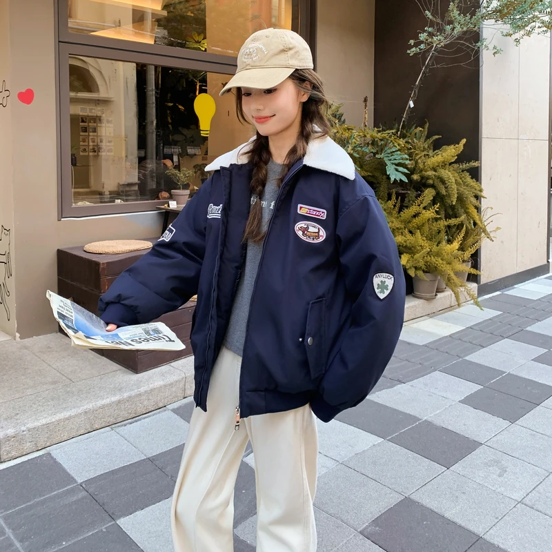 韩版摇粒绒棉服秋装女款爆款2025新款冬季气质保暖棉衣夹克厚外套