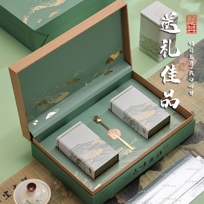 2025新茶上市正宗明前龙井小方罐礼盒杭州春茶豆香型绿茶送礼佳品