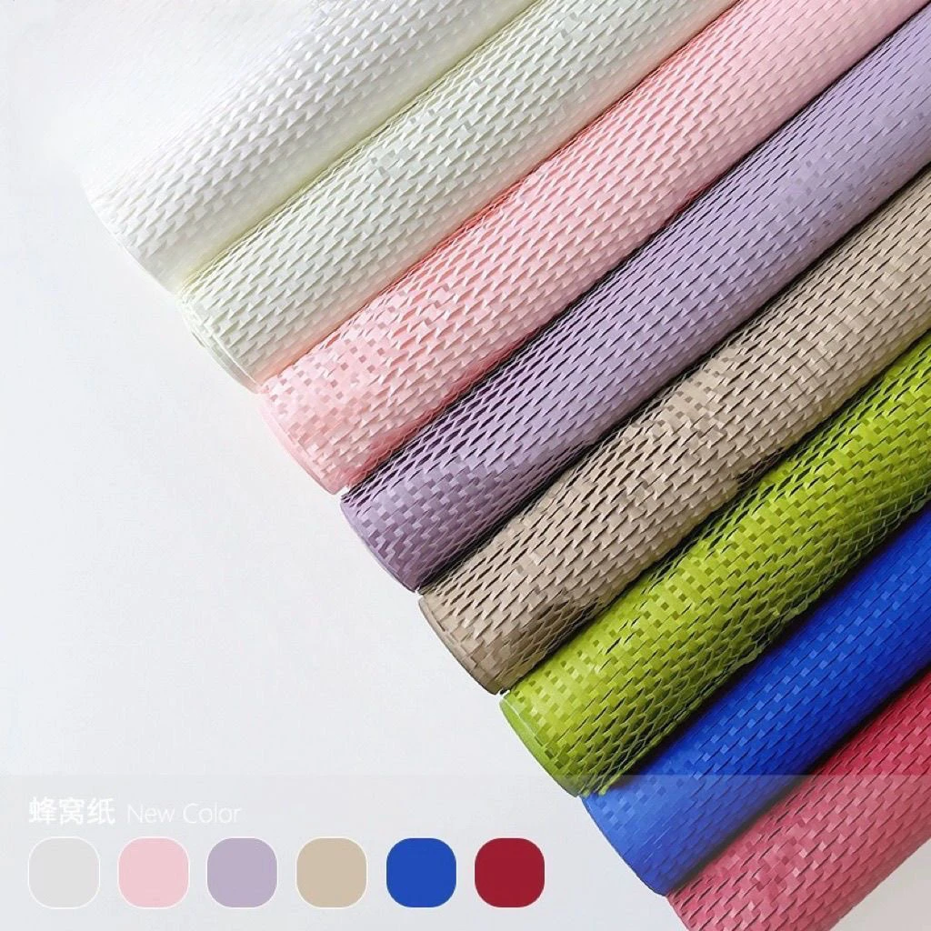 立体压纹包装纸蜂窝纸花束蕾丝鲜花纸包装材料网眼纸网格包装纸
