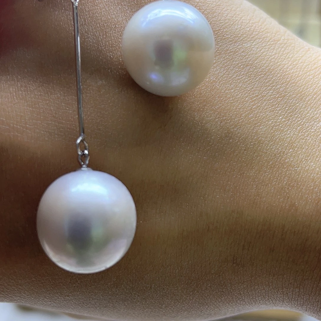 银S925镶嵌淡水珍珠耳饰