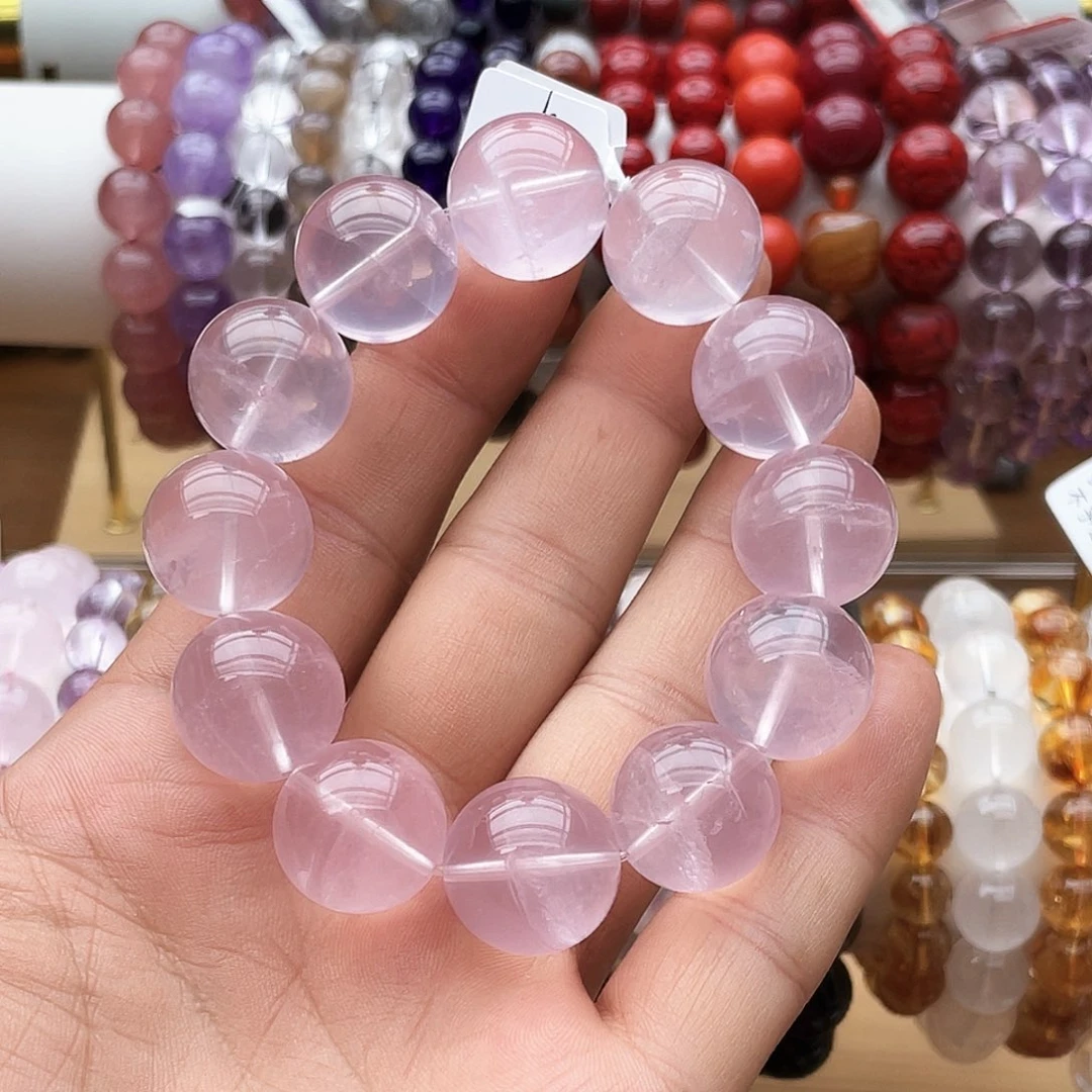 未镶嵌手串烟晶s****l卡18粉晶