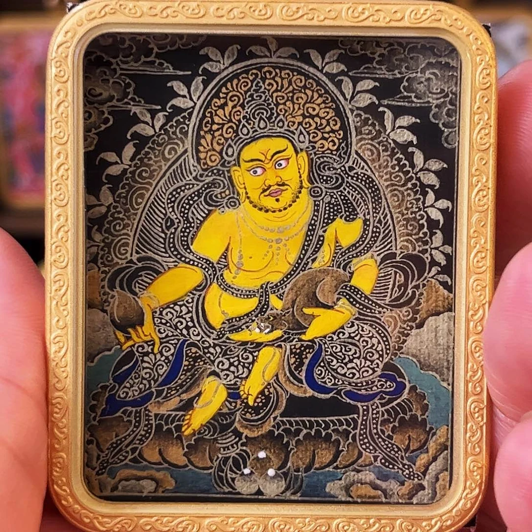 装裱画热贡手绘黄老爷，