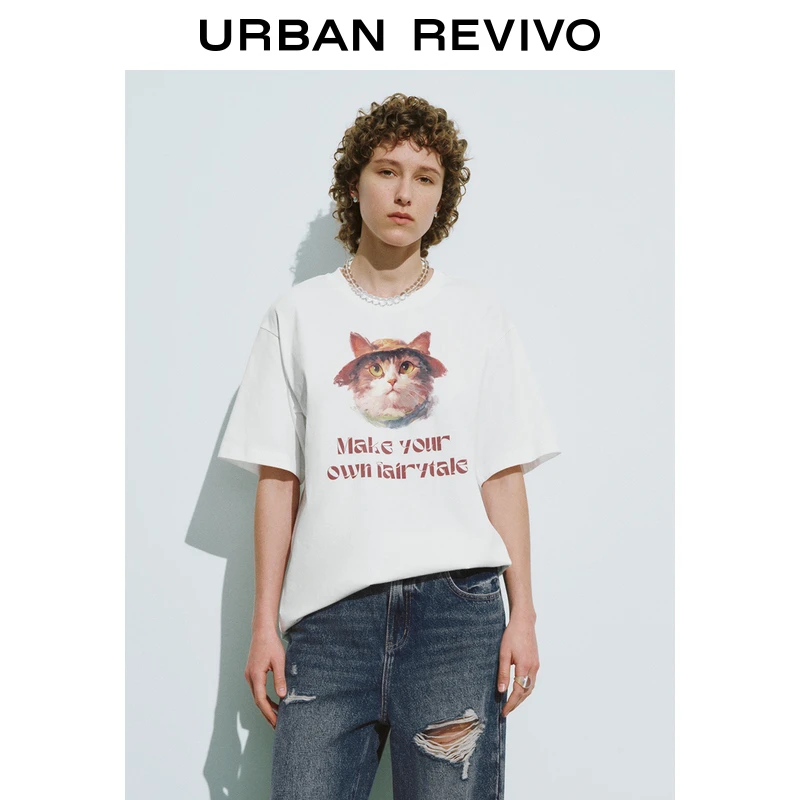 UR女装趣味创意萌宠印花宽松短袖T恤UWL440173
