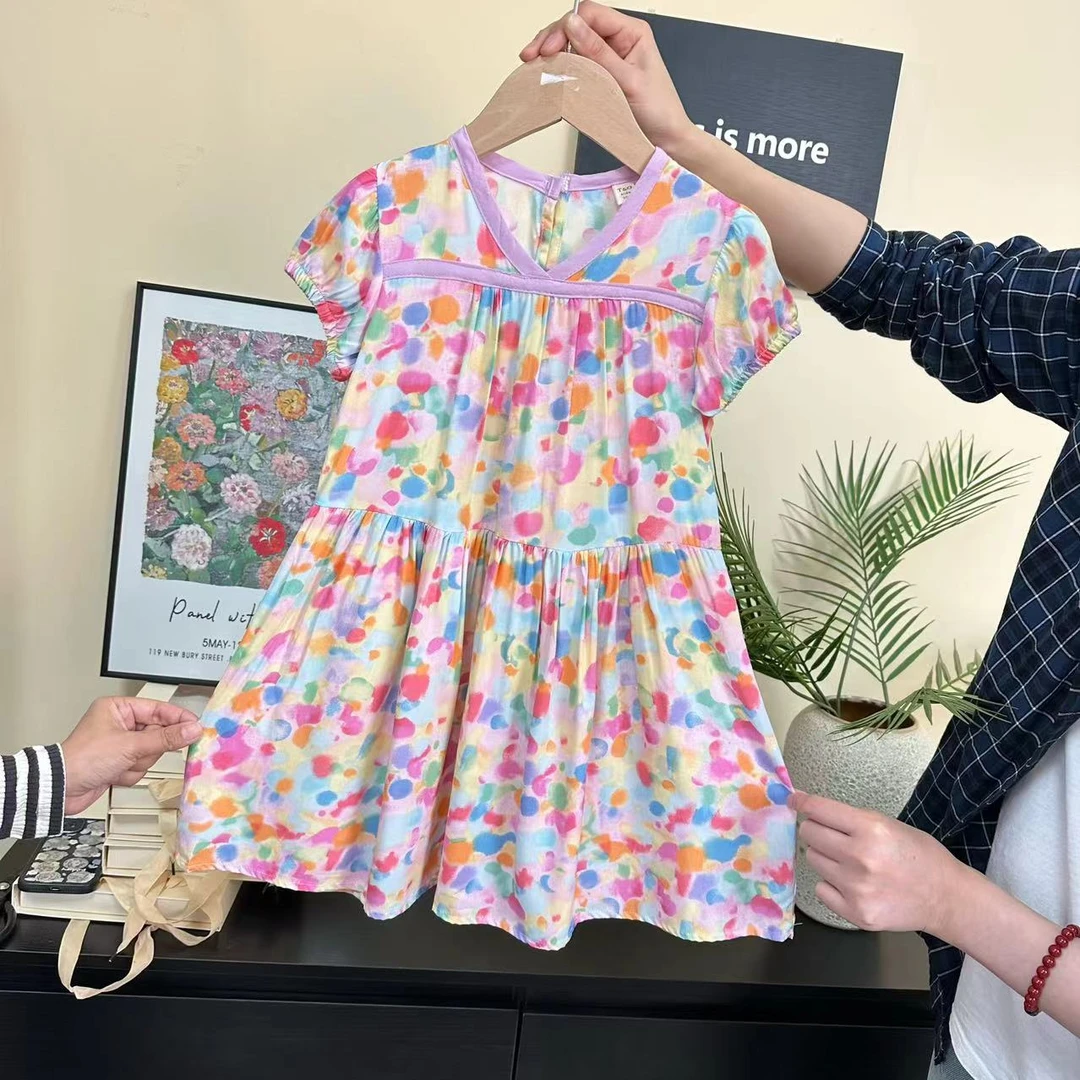 【外穿——裙】2025新款女童裙子山东人造棉绵绸连衣裙休闲花裙背心裙