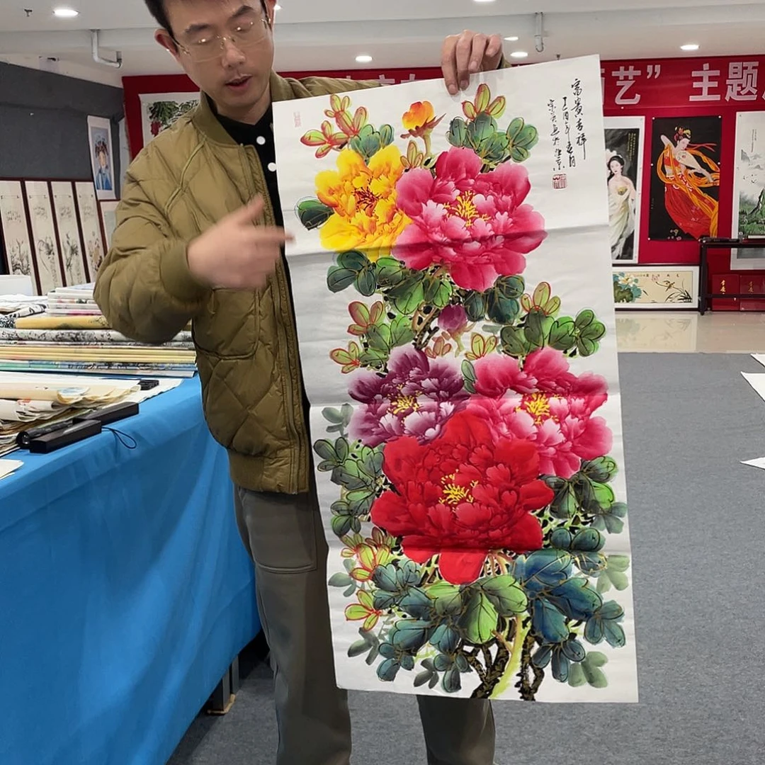 国画今天上午国画作品展示