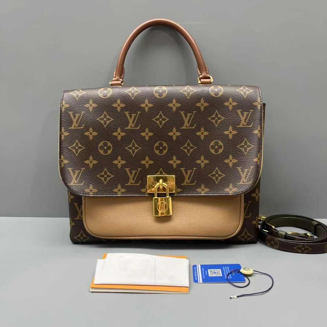 90新 LouisVuitton/路易威登 老花Marigan锁头包尺寸27*22SV16172